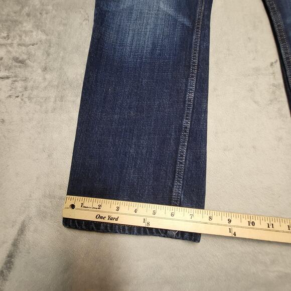 Mossimo Supply Co Jeans Mens 34x29 Blue Denim Slim Straight Whiskered Faded - Picture 7 of 11